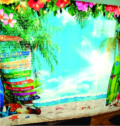 Tropical party backdrop example